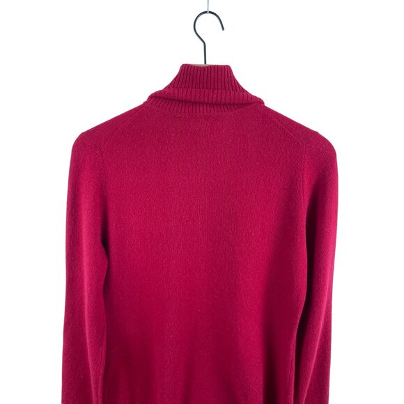 Ann Taylor Women's Medium 100% Cashmere Roll Turtleneck Long Sleeve Sweater Red - Picture 6 of 11
